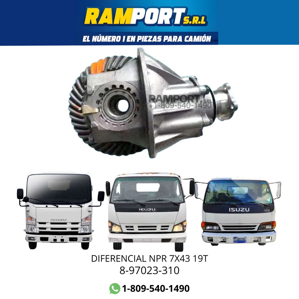 DIFERENCIAL ISUZU NPR 7X43 19T