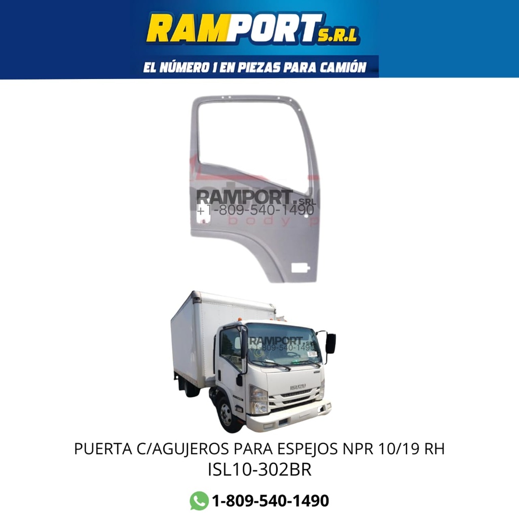 PUERTA C/AGUJEROS PARA ESPEJOS NPR 10/19 RH