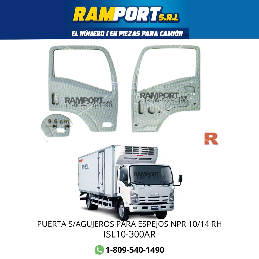 PUERTA S/AGUJEROS PARA ESPEJOS NPR 10/14 RH
