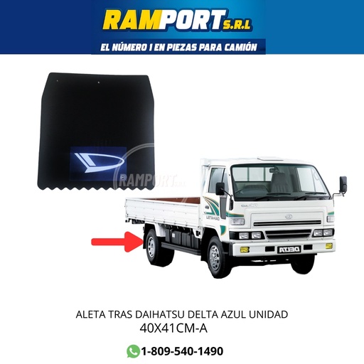 [BLUE-3MM] ALETA TRAS DAIHATSU DELTA AZUL UNIDAD