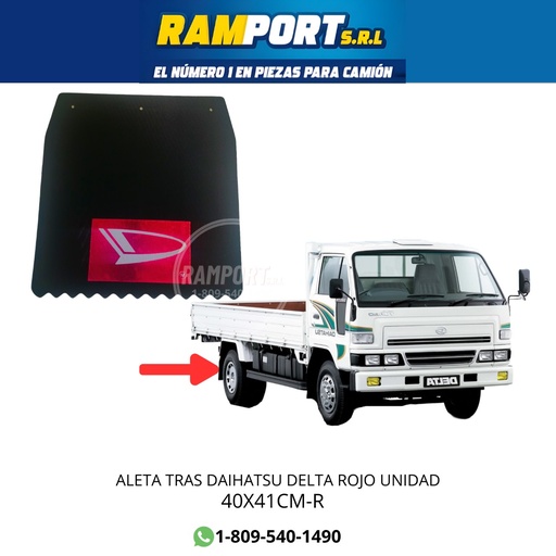 [RED-3MM] ALETA TRAS DAIHATSU DELTA ROJA UNIDAD