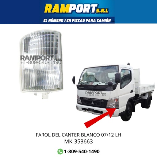 [MK-353663] FAROL DEL CANTER BLANCO 07/12 RH