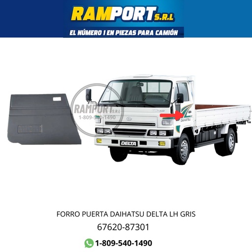 [67620-87301] FORRO P/DELTA LH GRIS