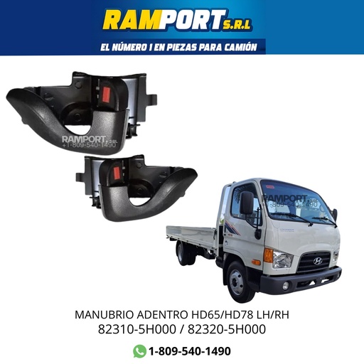 [82320-5H001] MANUBRIO ADENTRO HYUNDAI HD65/HD78 RH