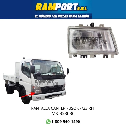 [MK-353635 NT] PANTALLA CANTER FUSO 07/23 RH C
