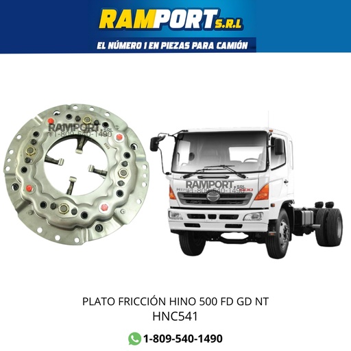 [HNC541] PLATO FRICCIÓN HINO 500 FD GD NT