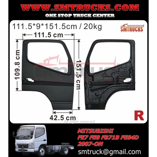 [MBL07-302R] PUERTA MITSUBISHI CANTER 07/10 RH