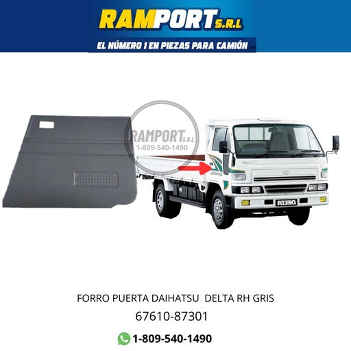 [67610-87301] FORRO P/DELTA RH GRIS