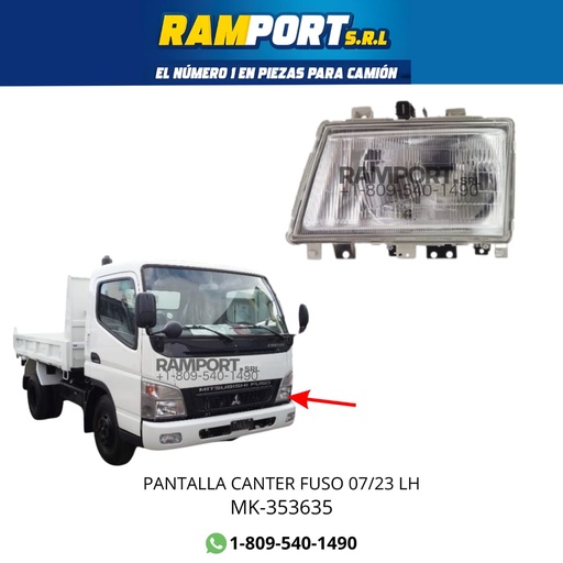 [MK-353636 NT] PANTALLA CANTER FUSO 07/23 LH