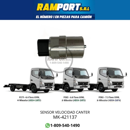[MK-421137] SENSOR VELOCIDAD MITSUBISHI CANTER 750084