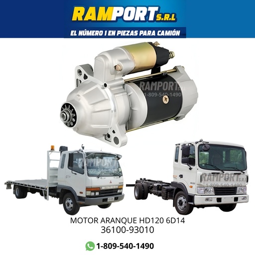 [36100-93010] MOTOR ARRANQUE HYUNDAI HD120 6D14