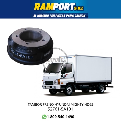 [52761-5A101] TAMBOR HYUNDAI HD65/MIGHTY/COUNTRY