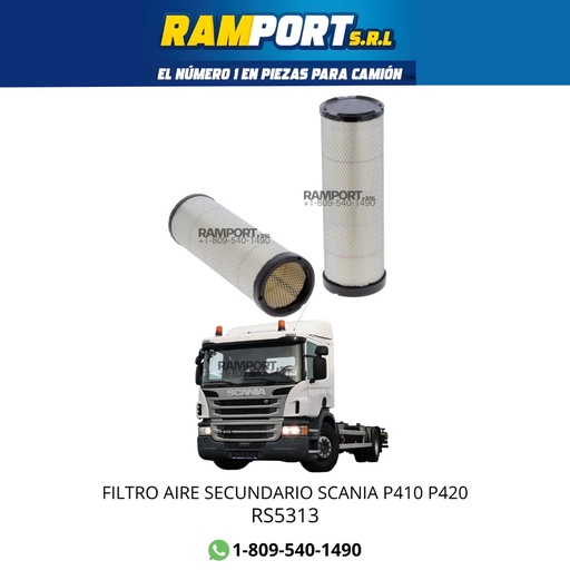 [RS5313] FILTRO AIRE SCANIA P410 P420 SECUNDARIO * 