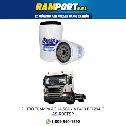 [AS-R90TSP] FILTRO TRAMPA AGUA SCANIA P410 BF1294-O*