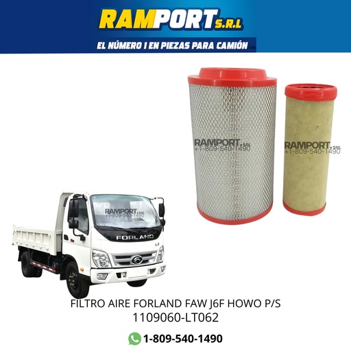 [1109060-LT062] FILTRO AIRE FORLAND FAW J6F HOWO P/S